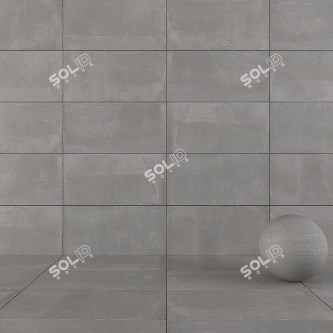 Concrea Gray Concrete Wall Tiles: Modern, Stylish, and Easy to Install 3D model image 2