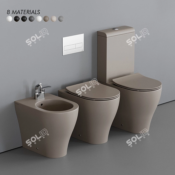 Ceramica Flaminia App WC - Stylish Close-Coupled Ceramic Toilet 3D model image 1