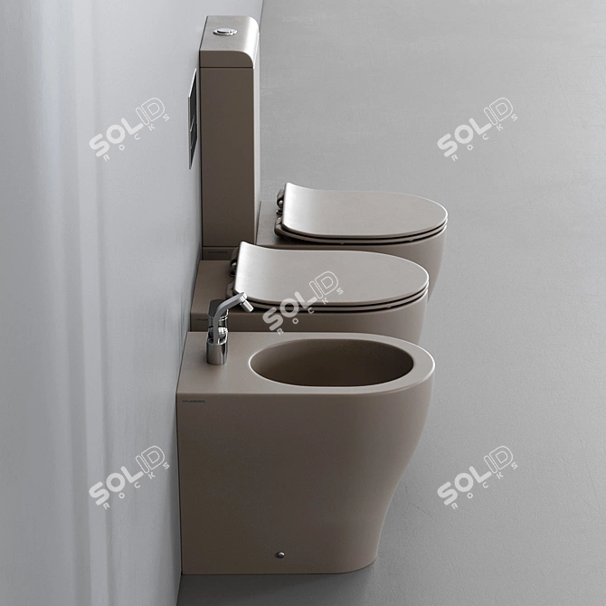 Ceramica Flaminia App WC - Stylish Close-Coupled Ceramic Toilet 3D model image 2