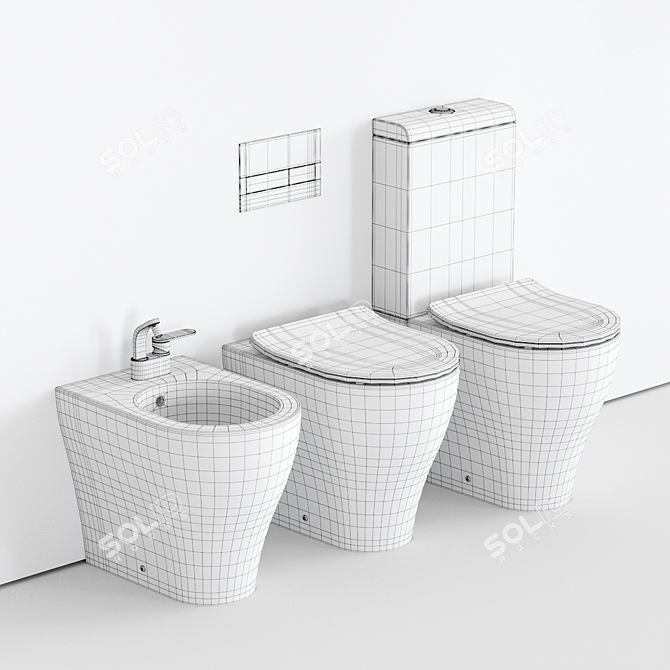 Ceramica Flaminia App WC - Stylish Close-Coupled Ceramic Toilet 3D model image 5