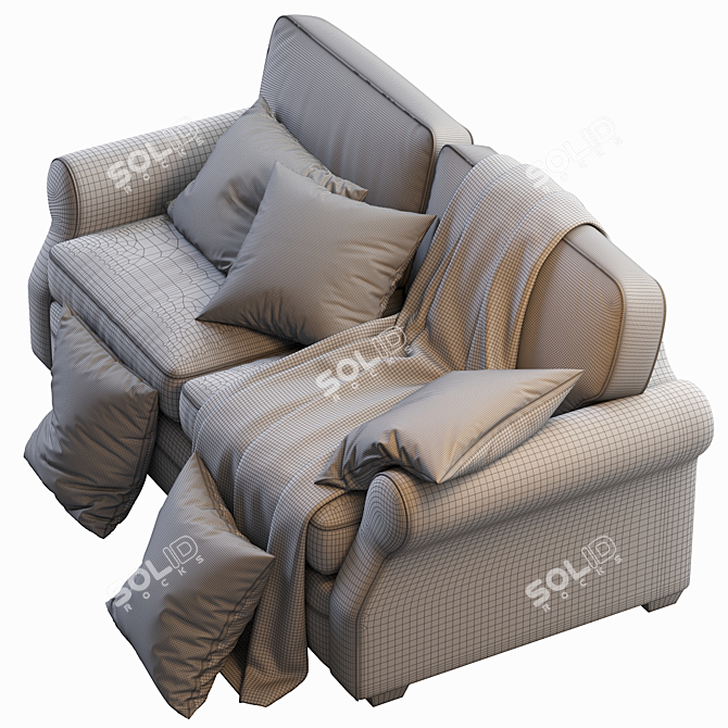 Fremont Roll Arm Sofa - Stylish and Comfortable 3D model image 5