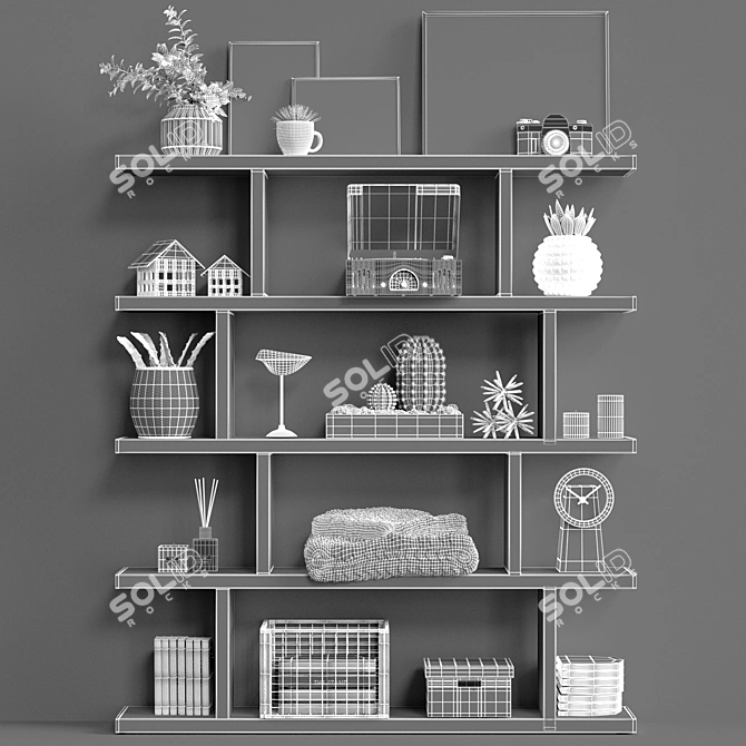 Contemporary Decorative Shelving 3D model image 4