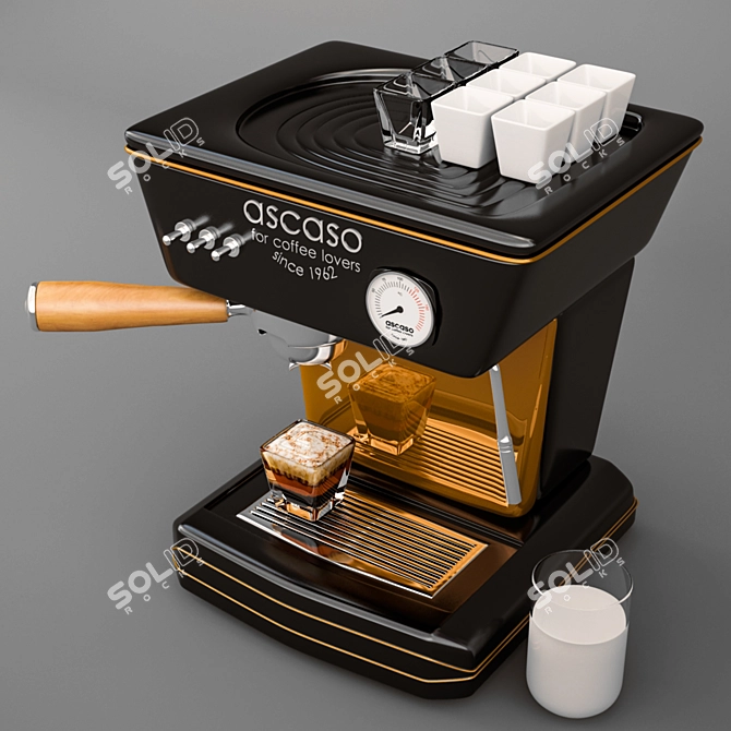 Ascaso Coffee Machine: Premium, Compact Espresso Brewer 3D model image 1