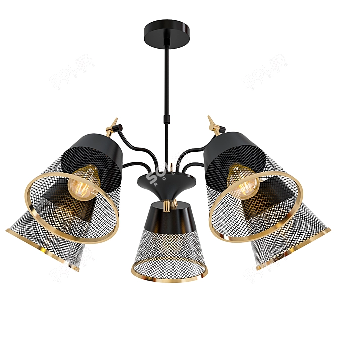 Eget 2197 - Modern 5-Lamp Chandelier 3D model image 1