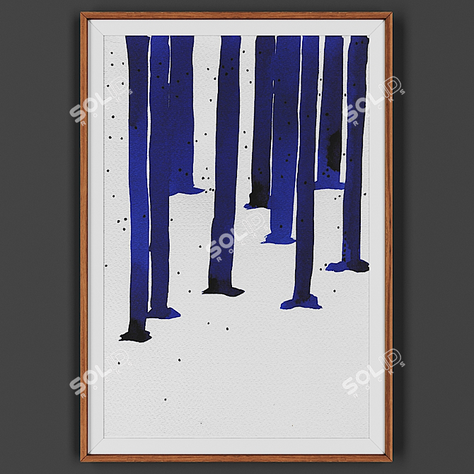 Wooden Frame Painting 3D model image 1