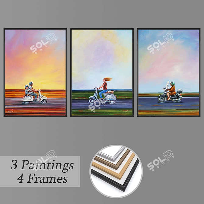 Elegant Wall Art Set #2056 3D model image 1