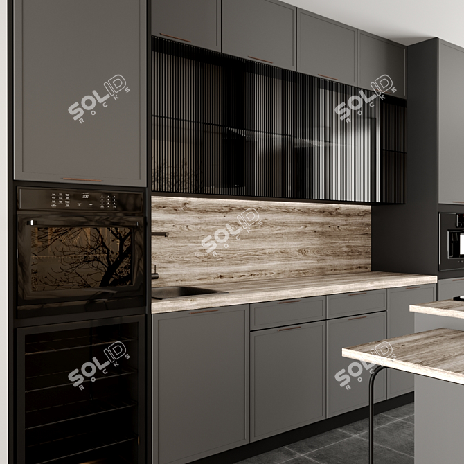 Modular Kitchen Design 3D Model 3D model image 3