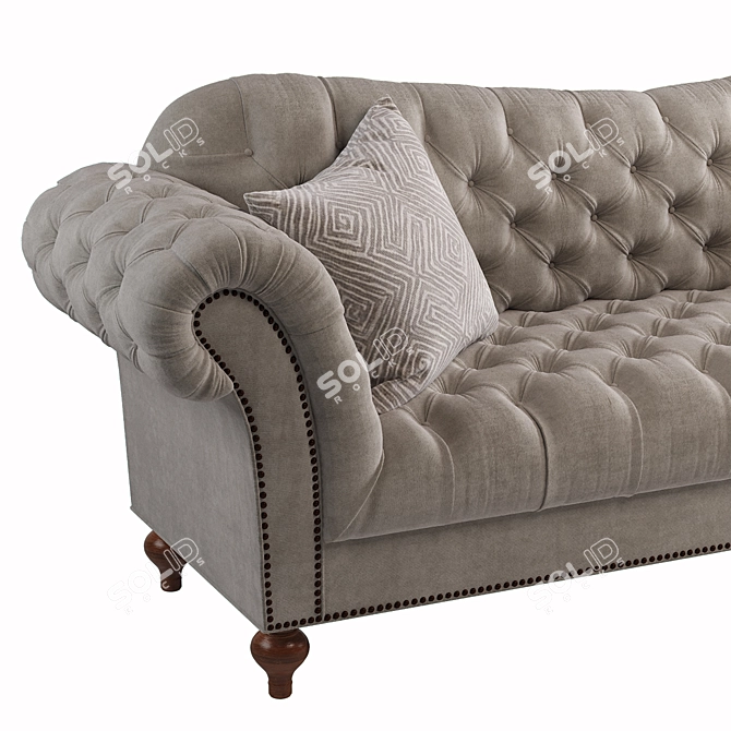 Elegant Vanna Brussel Tufted Sofa 3D model image 2