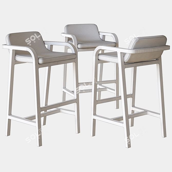 Sleek Fulgens Stool: B&B Italia 3D model image 3