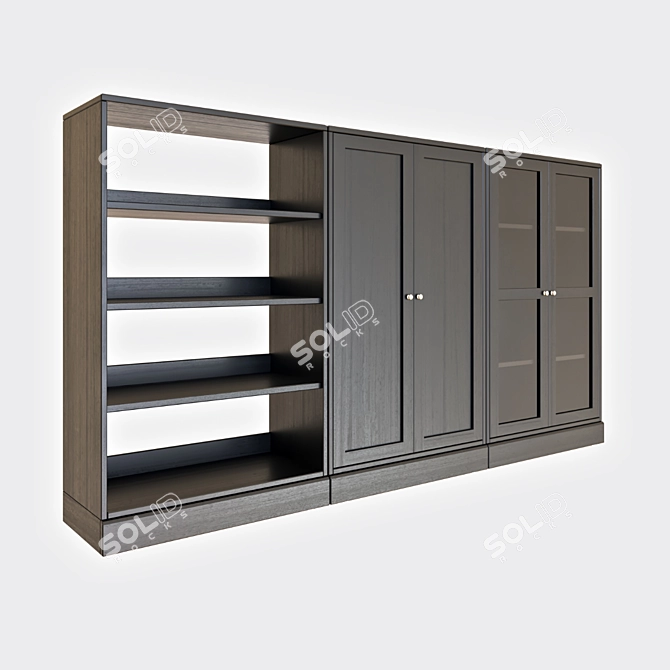 Sleek Glass Door Storage 3D model image 2