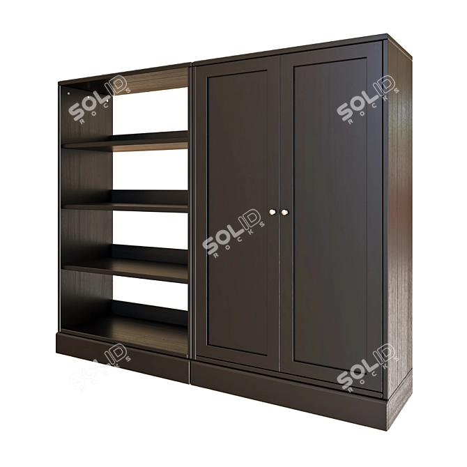 Sleek Glass Door Storage 3D model image 4