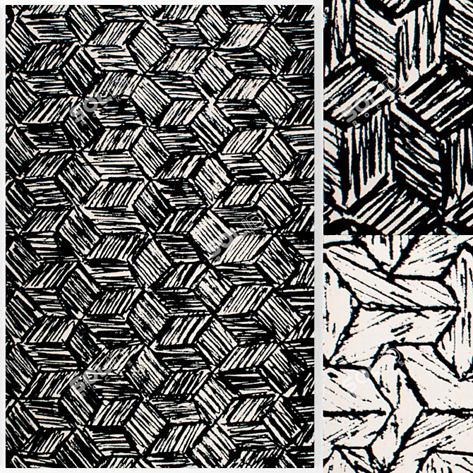 Monochrome Elegance: Schoenstaub Rug 3D model image 1