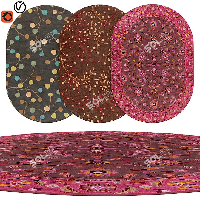 Premium Oval Rugs | Fourteen 3D model image 1