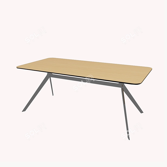 Sleek Chrome-Plated Work Table by RENZ 3D model image 1