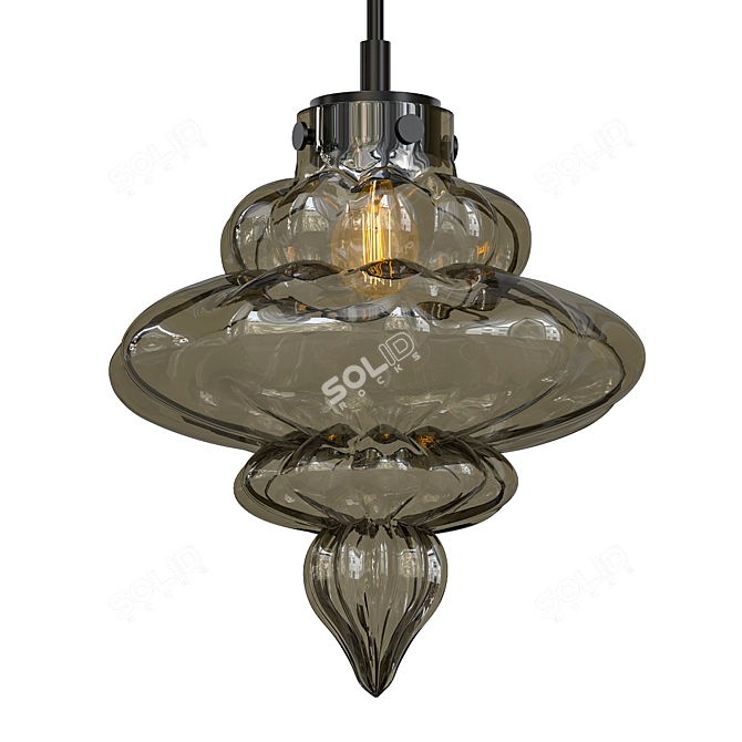 Heathfield Signature Smoked Glass Pendant 3D model image 1