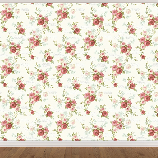 Seamless Wallpaper Set in 3 Colors 3D model image 4