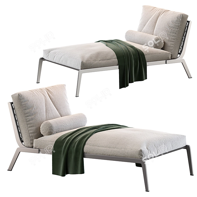Modern Flexform Happy Chaise Lounge 3D model image 1