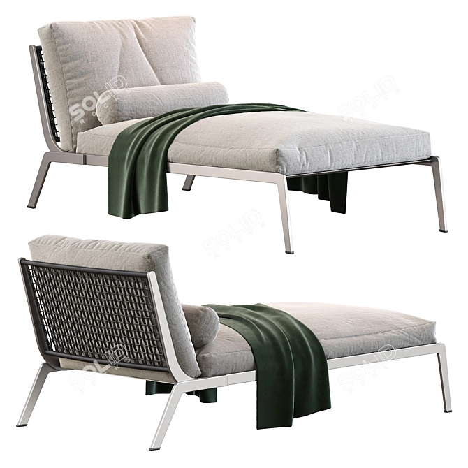 Modern Flexform Happy Chaise Lounge 3D model image 2