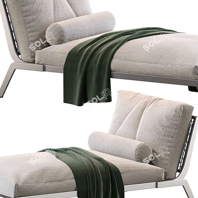 Modern Flexform Happy Chaise Lounge 3D model image 3