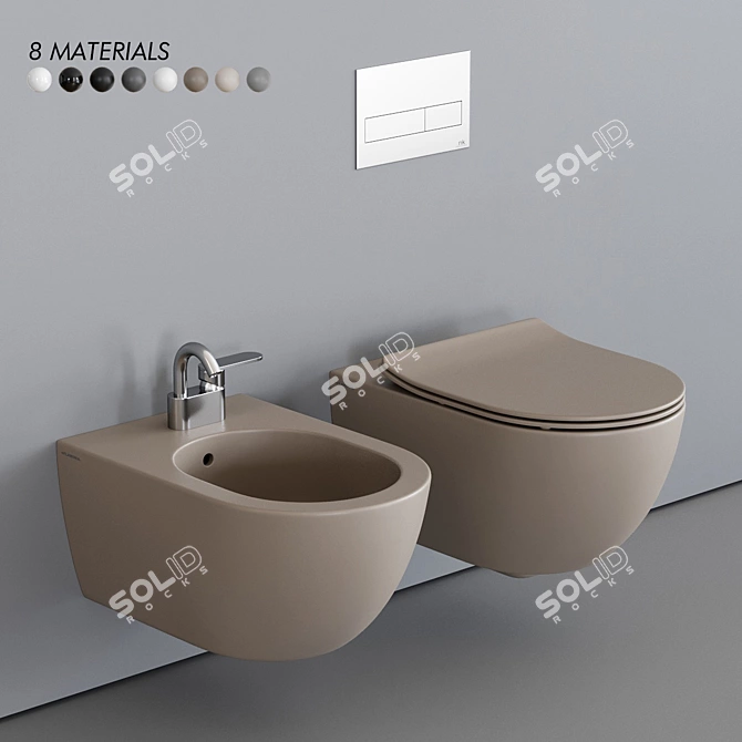 App Wall-Hung WC & Bidet 3D model image 1