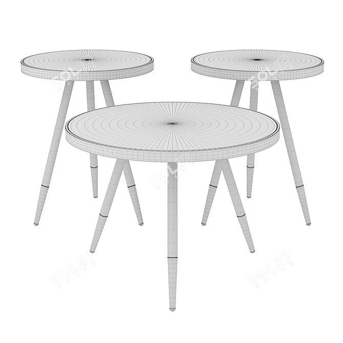 Modern Round Coffee Tables Set 3D model image 5