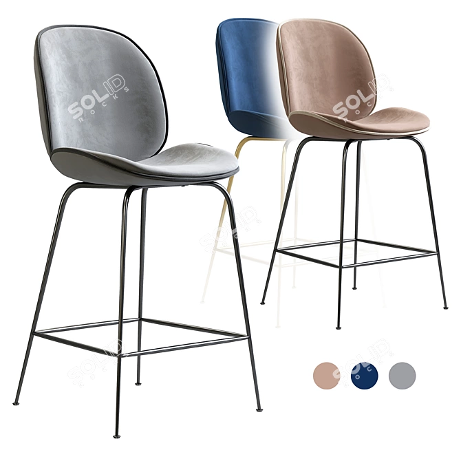 Stylish Gubi Beetle Counter Chair 3D model image 2