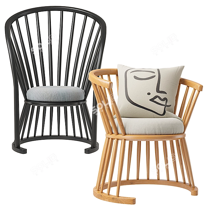 Raggi AM.PM - Designer Chairs by Emmanuel Gallina 3D model image 1