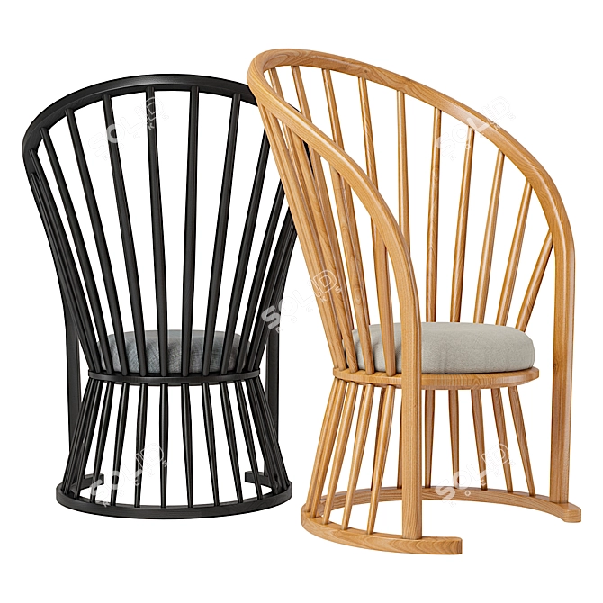 Raggi AM.PM - Designer Chairs by Emmanuel Gallina 3D model image 2