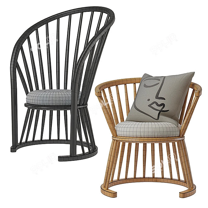 Raggi AM.PM - Designer Chairs by Emmanuel Gallina 3D model image 4