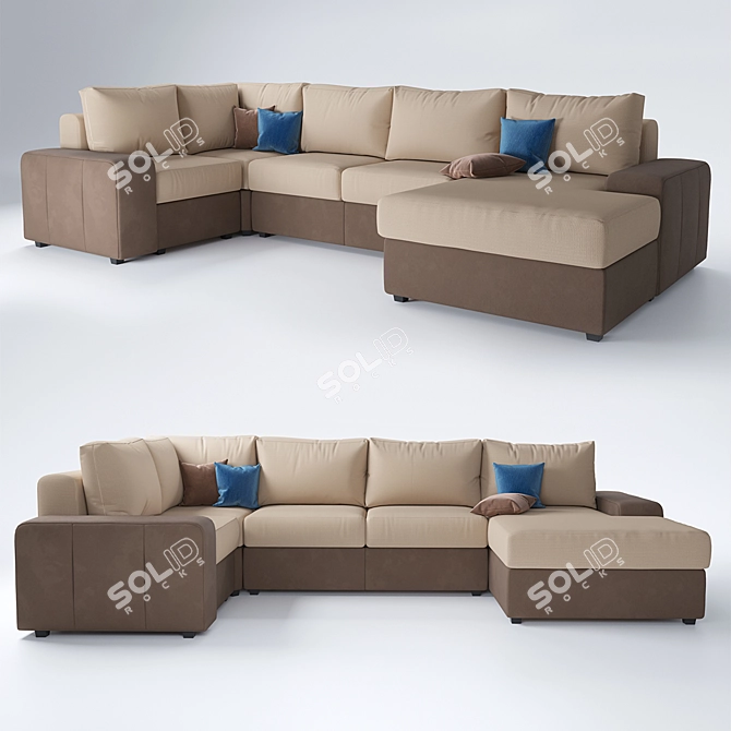 Born Hoff: Corner Sofa-Bed 3D model image 1