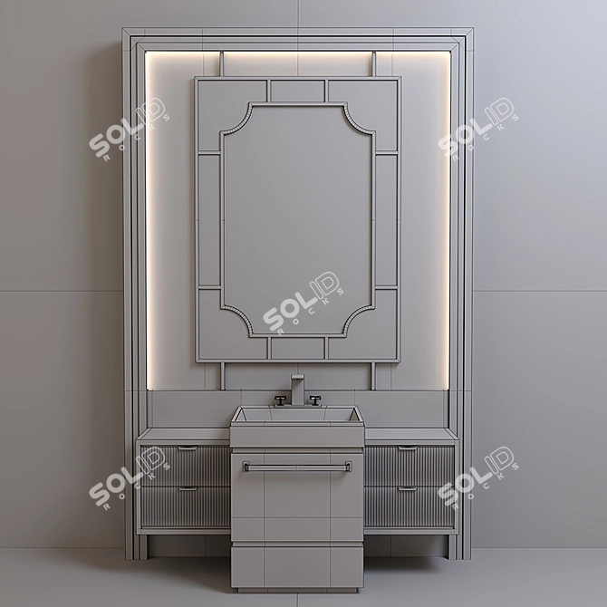 Elegant Bathroom Furniture Set 3D model image 3