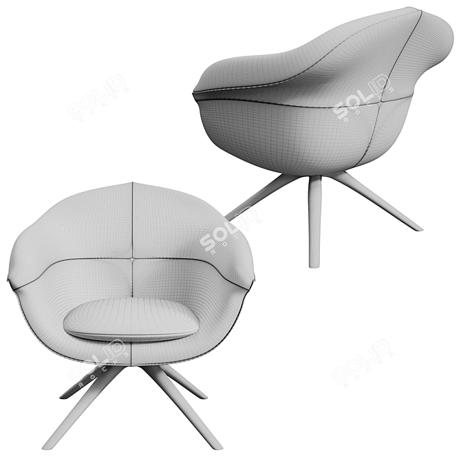 Sleek Modern Armchair - Stylish and Comfortable 3D model image 2