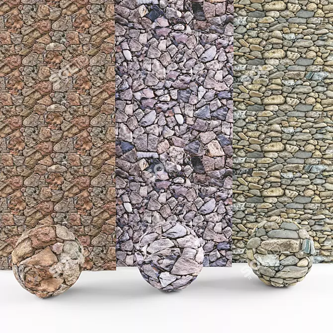 Vibrant Wall Gravel for Stunning Décor 3D model image 1