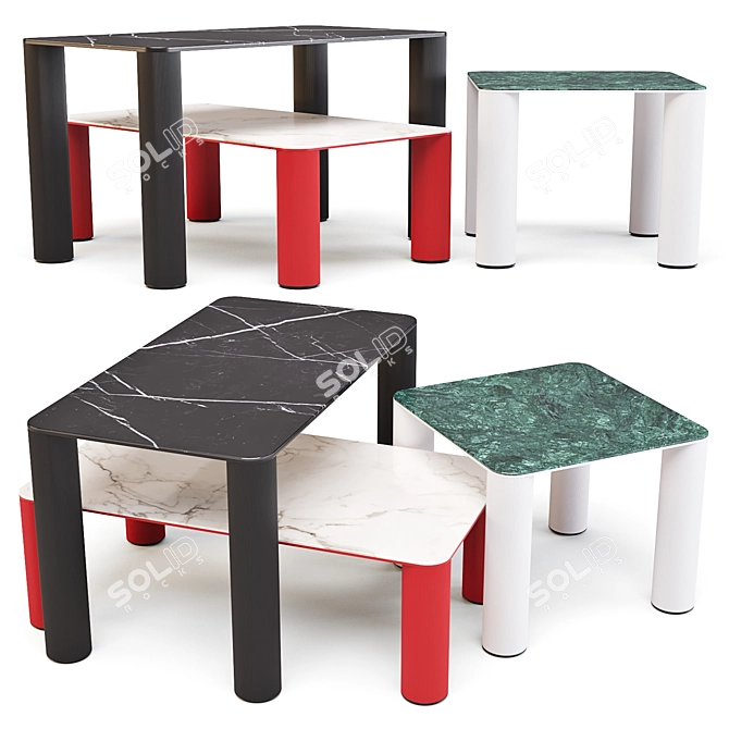 Midj Paw Coffee Table Set 3D model image 1