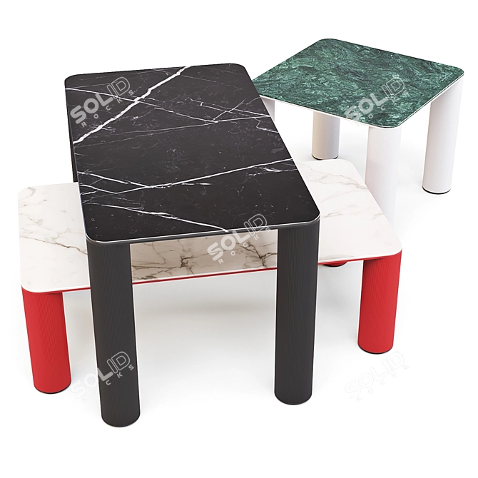 Midj Paw Coffee Table Set 3D model image 2