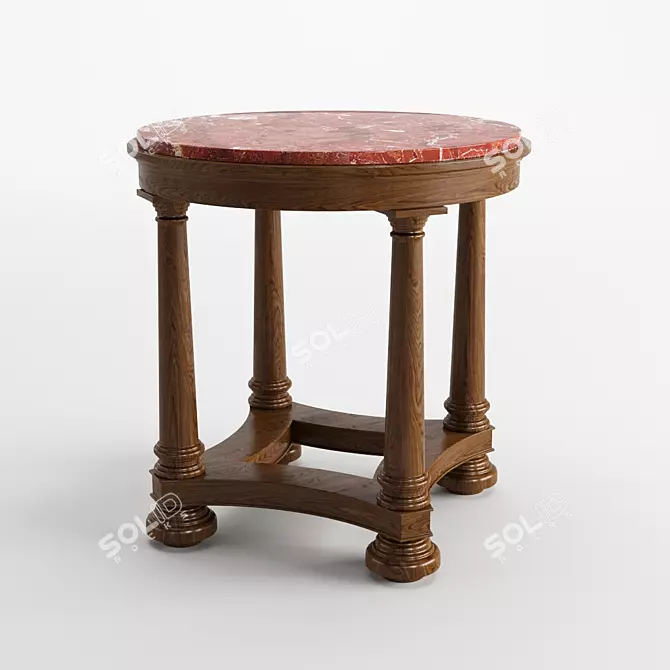 Circular D-End Table - Contemporary and Elegant Furniture Design 3D model image 1