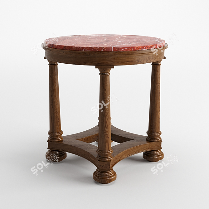 Circular D-End Table - Contemporary and Elegant Furniture Design 3D model image 2