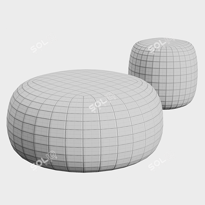 Maxi Round Pouf 3D model image 2