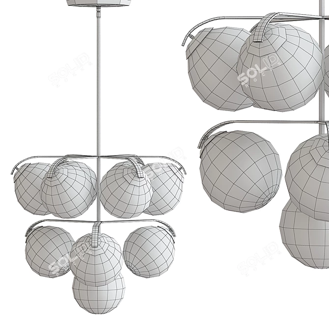 Elegant 10-Light Spotlight Chandelier 3D model image 2