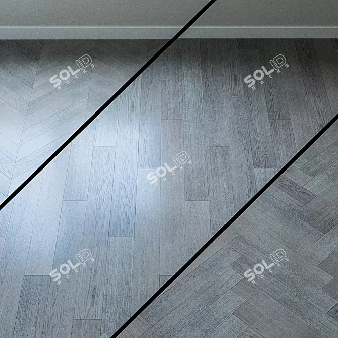 Upofloor Oak Gray Parquet Board 3D model image 1