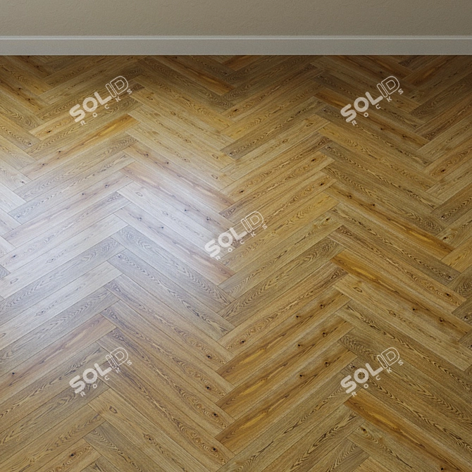 French Oak Parquet Board 3D model image 2