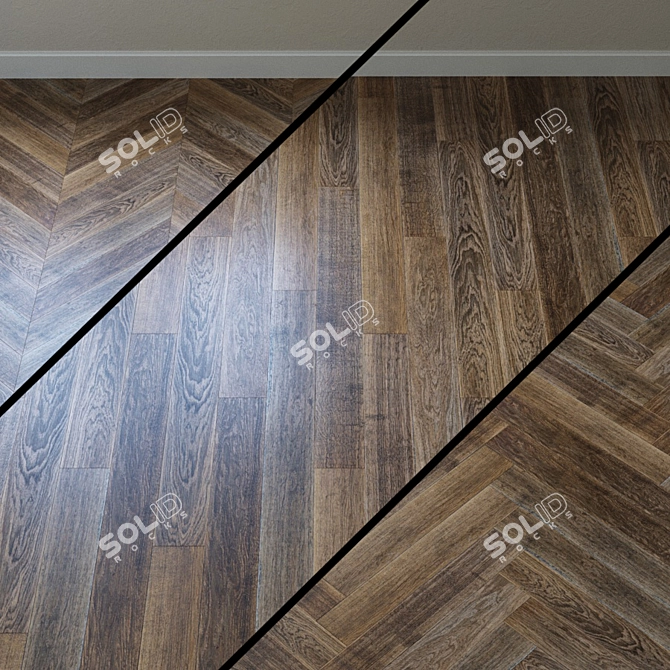 French Oak Chevron Parquet 3D model image 1