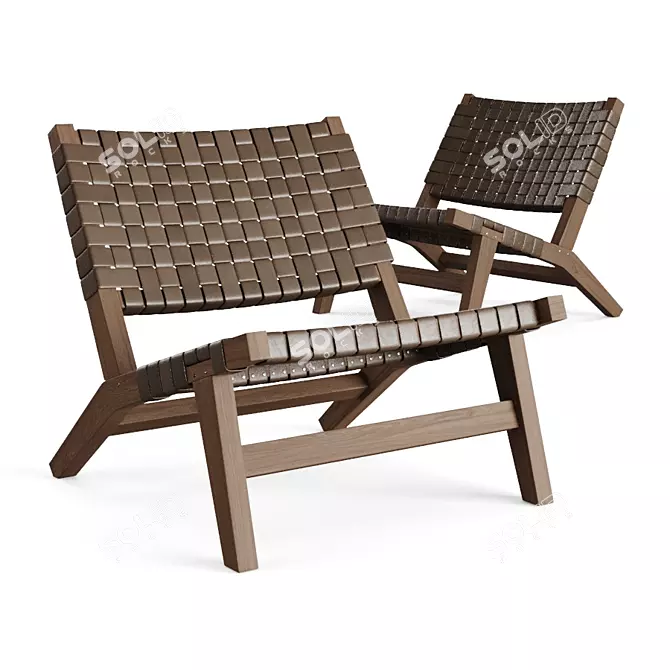 Title: Sophisticated 128 Lounge Chair by De La Espada 3D model image 1
