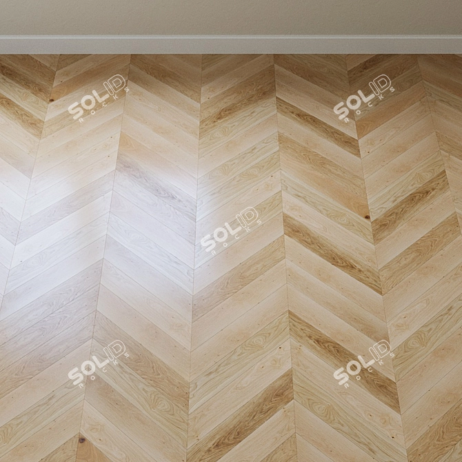 French Oak Chevron Parquet Board 3D model image 3