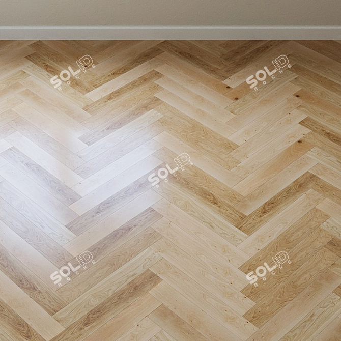 French Oak Chevron Parquet Board 3D model image 4