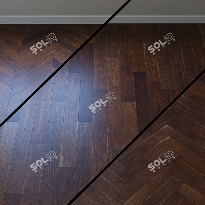 French Oak Chevron Parquet Board 3D model image 1