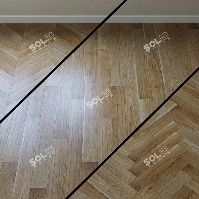 Elegant French Oak Parquet Board 3D model image 1