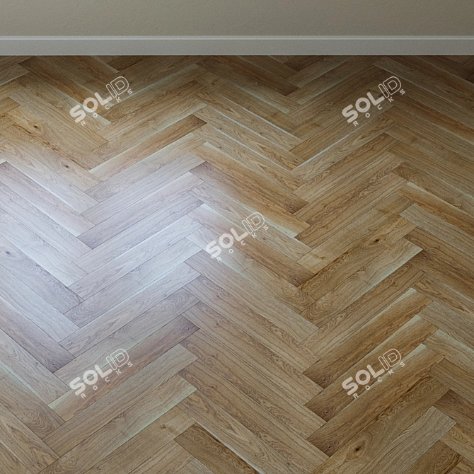 Elegant French Oak Parquet Board 3D model image 3