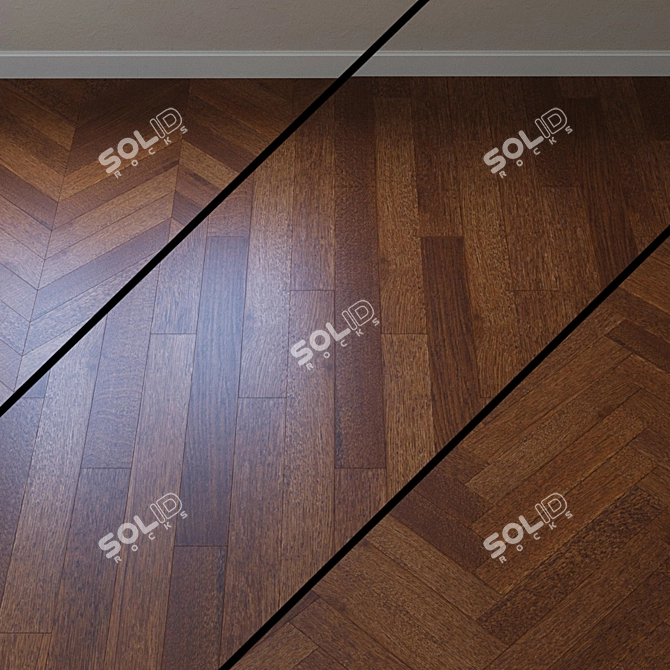 Elegant Oak Parquet Board 3D model image 1