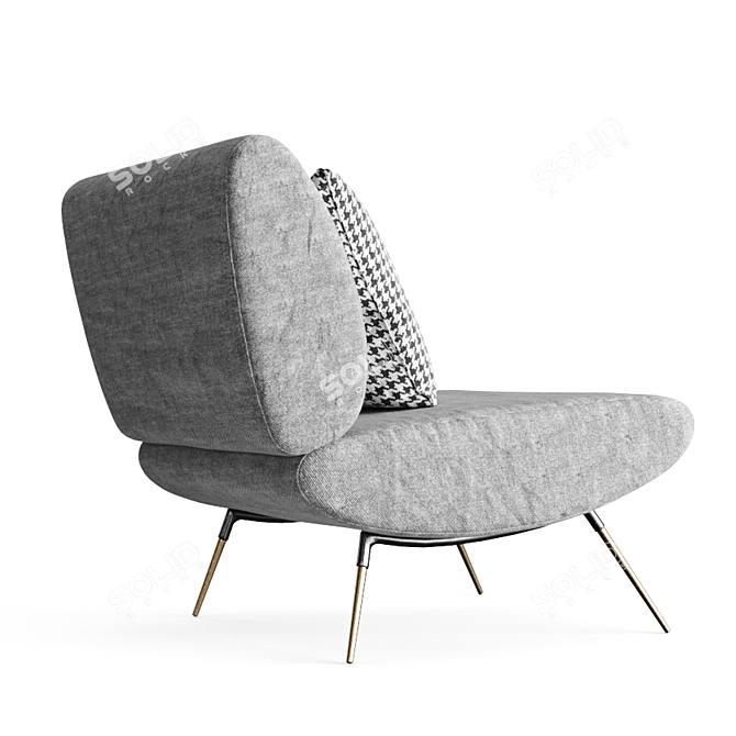 Italian Slipper Chair: Authentic Design & Smooth Motion 3D model image 3